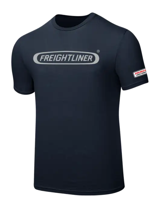 Seriously Soft Navy T-Shirt w/Freightliner Logo, Premier Truck Group Logo