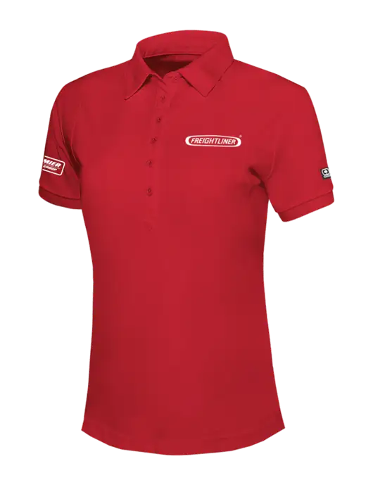 OGIO Womens Red Jewel Polo w/Freightliner Logo, Premier Truck Group Logo
