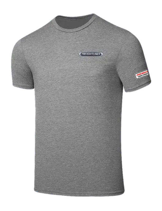 Seriously Soft Grey Frost T-Shirt w/Freightliner Logo, Premier Truck Group Logo