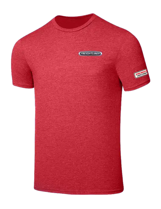 Seriously Soft Heathered Red T-Shirt w/Freightliner Logo, Premier Truck Group Logo
