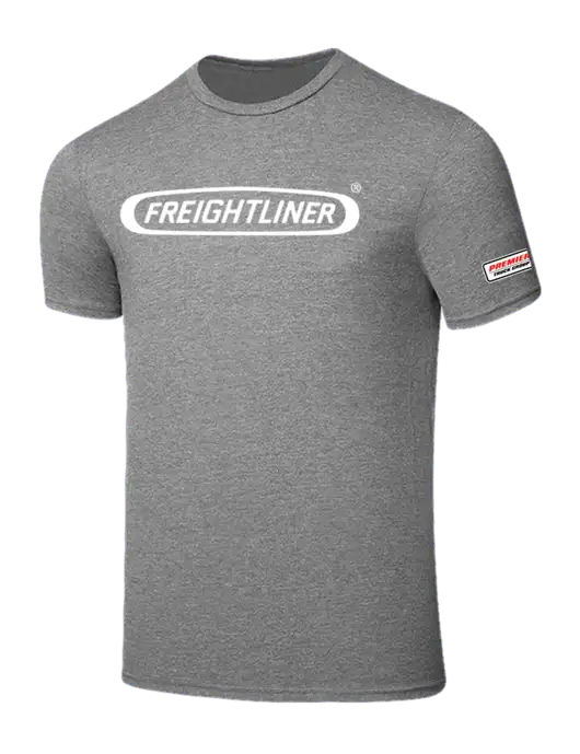 Seriously Soft Grey Frost T-Shirt w/Freightliner Logo, Premier Truck Group Logo