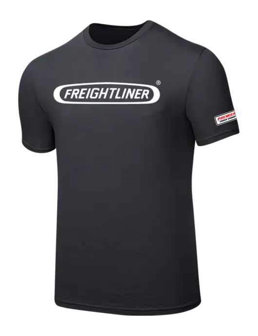 Seriously Soft Charcoal T-Shirt w/Freightliner Logo, Premier Truck Group Logo