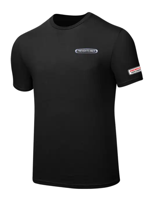 Seriously Soft Black T-Shirt w/Freightliner Logo, Premier Truck Group Logo
