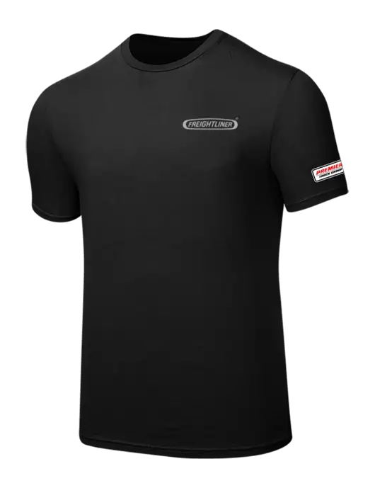 Seriously Soft Black T-Shirt w/Freightliner Logo, Premier Truck Group Logo