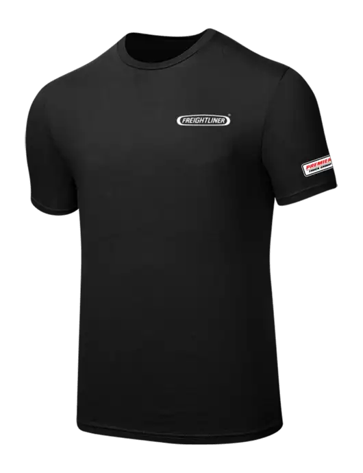 Seriously Soft Black T-Shirt w/Freightliner Logo, Premier Truck Group Logo
