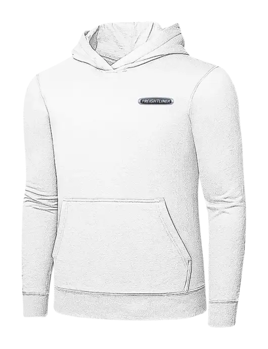 White 7.8 oz Ring Spun Hooded Sweatshirt w/Freightliner Logo