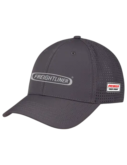 Charcoal Performance Stretchable Cap Hook & Loop w/Freightliner Logo, Premier Truck Group Logo