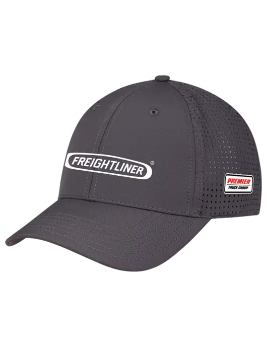 Charcoal Performance Stretchable Cap Hook & Loop w/Freightliner Logo, Premier Truck Group Logo