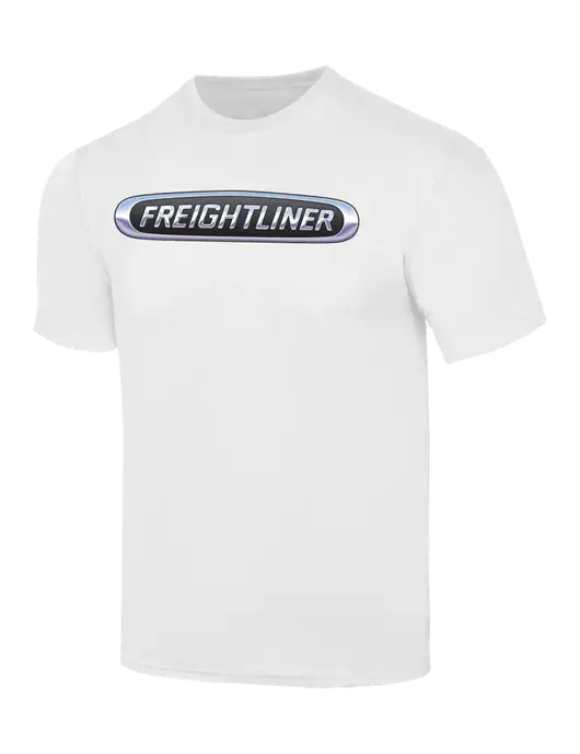 Simply Soft White 4.5oz  Poly/Combed Ring Spun Cotton T-Shirt w/Freightliner Logo