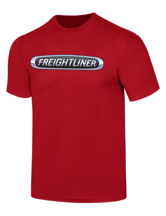 Simply Soft Red 4.5oz  Poly/Combed Ring Spun Cotton T-Shirt w/Freightliner Logo