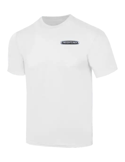 Simply Soft White 4.5oz  Poly/Combed Ring Spun Cotton T-Shirt w/Freightliner Logo
