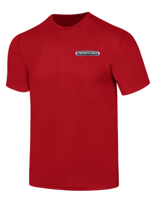 Simply Soft Red 4.5oz  Poly/Combed Ring Spun Cotton T-Shirt w/Freightliner Logo