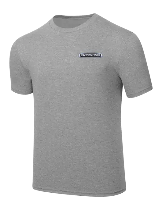 Simply Soft Heathered Light Grey 4.5oz  Poly/Combed Ring Spun Cotton T-Shirt w/Freightliner Logo