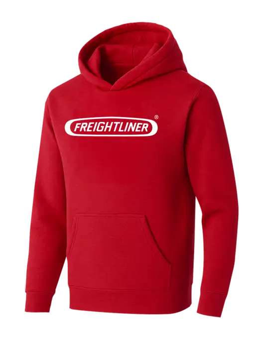 BELLA+CANVAS Red Sponge Fleece Pullover Hoodie w/Freightliner Logo