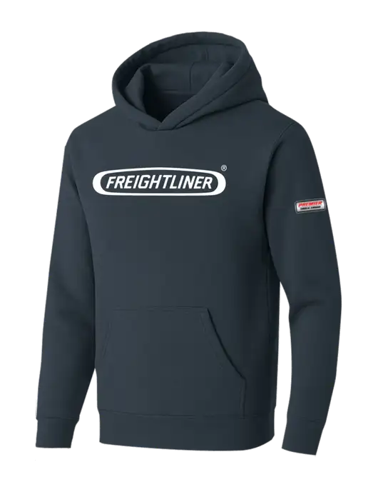 BELLA+CANVAS Dark Grey Sponge Fleece Pullover Hoodie w/Freightliner Logo, Premier Truck Group Logo