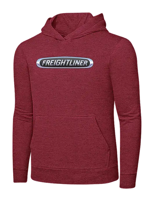 Heather Red 7.8 oz Ring Spun Hooded Sweatshirt w/Freightliner Logo
