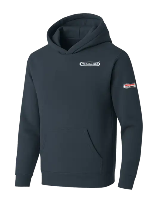 BELLA+CANVAS Dark Grey Sponge Fleece Pullover Hoodie w/Freightliner Logo, Premier Truck Group Logo