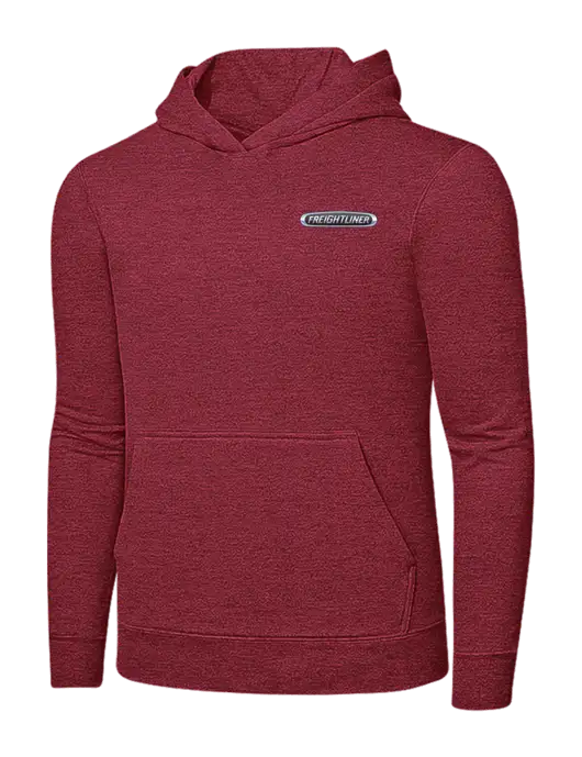 Heather Red 7.8 oz Ring Spun Hooded Sweatshirt w/Freightliner Logo