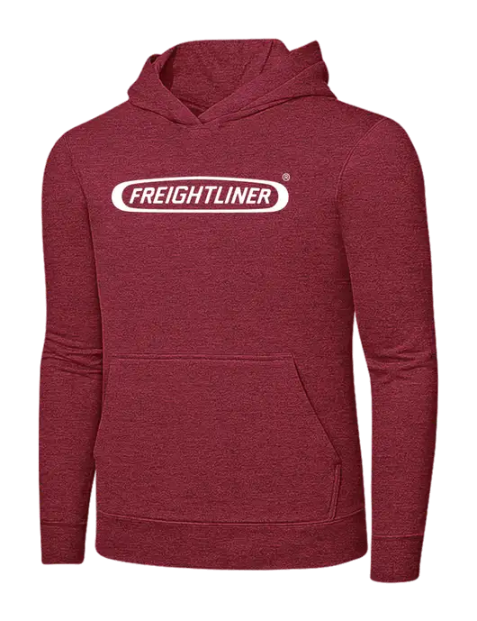 Heather Red 7.8 oz Ring Spun Hooded Sweatshirt w/Freightliner Logo