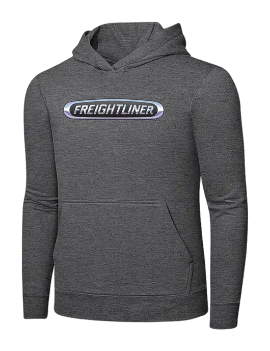 Graphite Heather 7.8. oz Ring Spun Hooded Sweatshirt w/Freightliner Logo