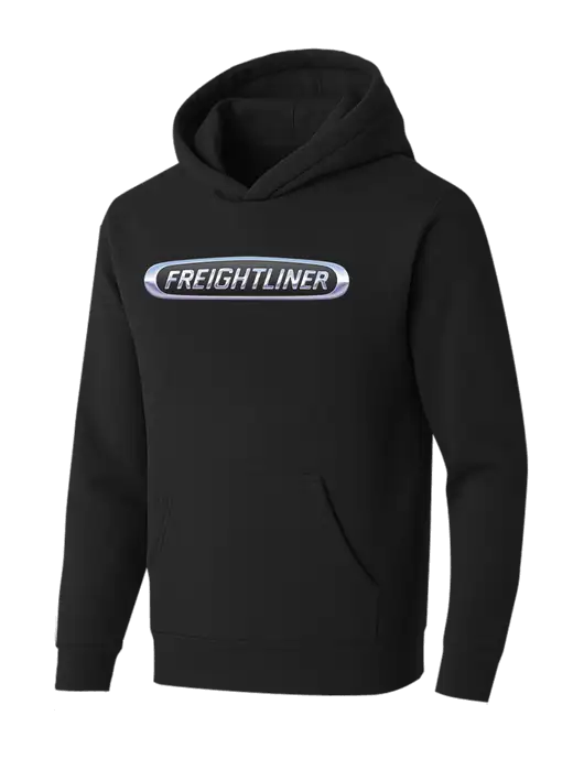 BELLA+CANVAS Black Sponge Fleece Pullover Hoodie w/Freightliner Logo