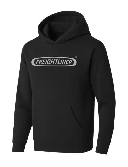 BELLA+CANVAS Black Sponge Fleece Pullover Hoodie w/Freightliner Logo