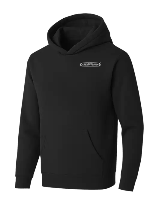 BELLA+CANVAS Black Sponge Fleece Pullover Hoodie w/Freightliner Logo