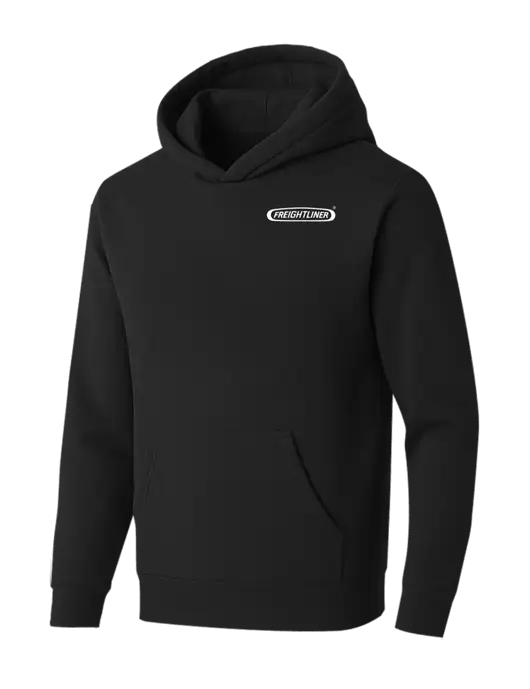 BELLA+CANVAS Black Sponge Fleece Pullover Hoodie w/Freightliner Logo