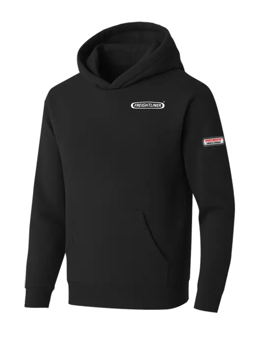 BELLA+CANVAS Black Sponge Fleece Pullover Hoodie w/Freightliner Logo, Premier Truck Group Logo