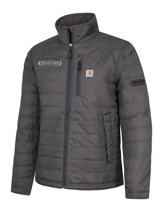 Carhartt Womens Dark Grey Gilliam Jacket w/Freightliner Logo, Premier Truck Group Logo