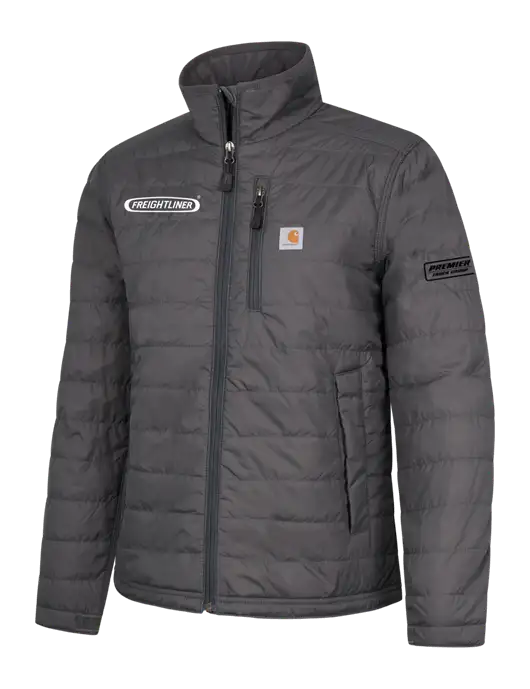 Carhartt Womens Dark Grey Gilliam Jacket w/Freightliner Logo, Premier Truck Group Logo