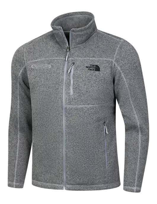 North Face Medium Grey Heather Sweater Fleece Jacket w/Freightliner Logo