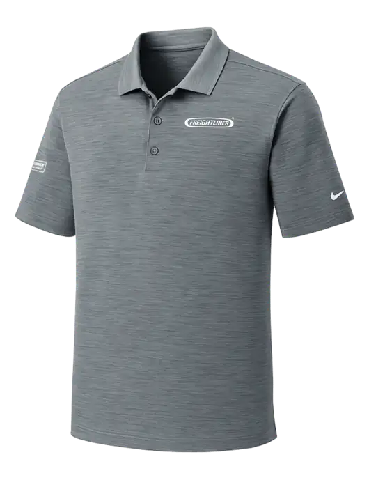 Nike Dri-FIT Medium Grey Striated Polo w/Freightliner Logo, Premier Truck Group Logo