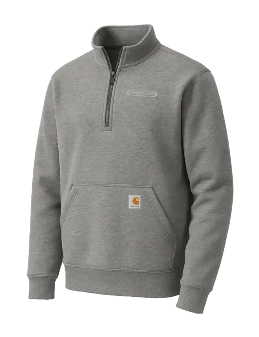 Carhartt Medium Heather Grey Midweight 1/4-Zip Mock Neck Sweatshirt w/Freightliner Logo