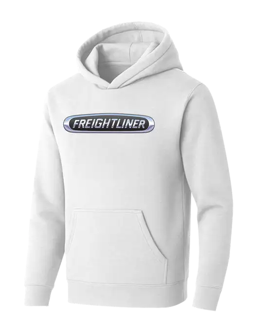 BELLA+CANVAS White Sponge Fleece Pullover Hoodie w/Freightliner Logo