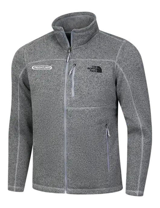 North Face Medium Grey Heather Sweater Fleece Jacket w/Freightliner Logo