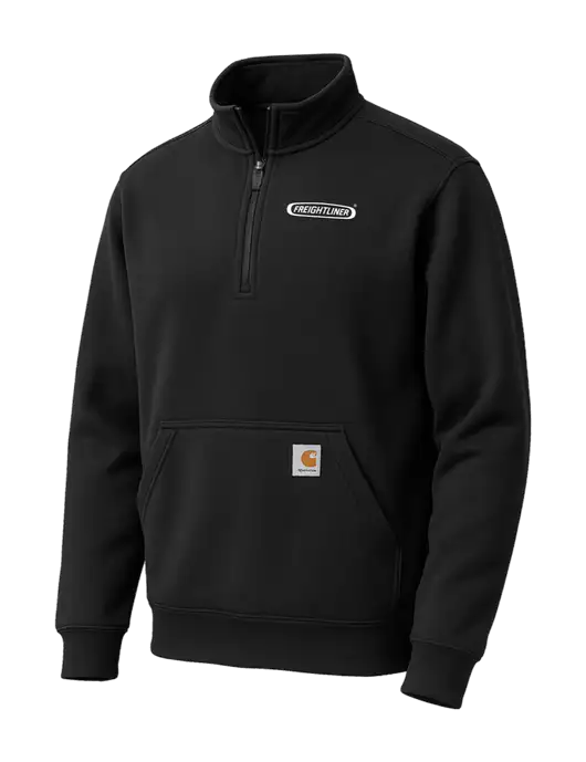 Carhartt Black Midweight 1/4-Zip Mock Neck Sweatshirt w/Freightliner Logo