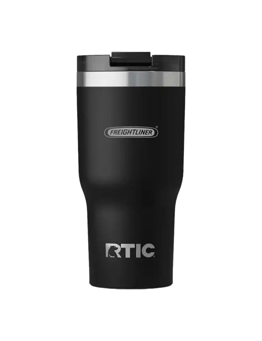 RTIC Essential 30 oz Black Tumbler w/Freightliner Logo, Premier Truck Group Logo