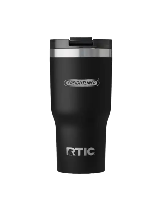RTIC Essential 20 oz Black Tumbler w/Freightliner Logo, Premier Truck Group Logo