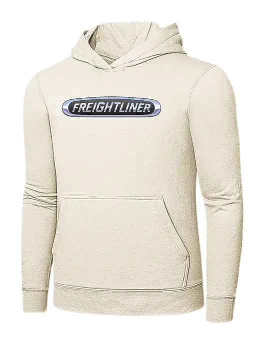 Very Light Tan 7.8 oz Ring Spun Hooded Sweatshirt w/Freightliner Logo