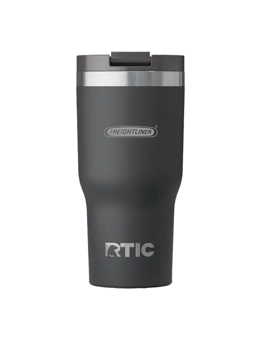 RTIC Essential 30 oz Charcoal Tumbler w/Freightliner Logo, Premier Truck Group Logo