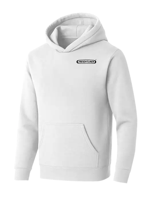 BELLA+CANVAS White Sponge Fleece Pullover Hoodie w/Freightliner Logo