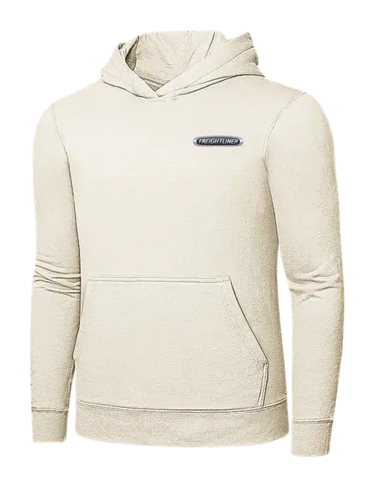 Very Light Tan 7.8 oz Ring Spun Hooded Sweatshirt w/Freightliner Logo