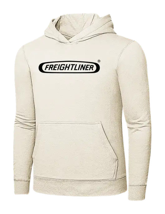 Very Light Tan 7.8 oz Ring Spun Hooded Sweatshirt w/Freightliner Logo
