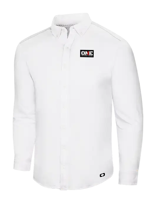 OGIO Bright White Modern Code Stretch Button-Up Shirt w/ONE Logo