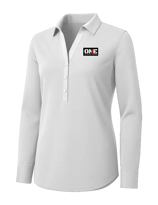 Womens White City Stretch Shirt w/ONE Logo