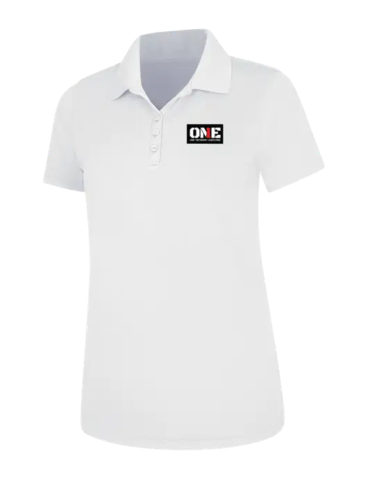 White Womens Dry Zone UV Mesh Polo w/ONE Logo