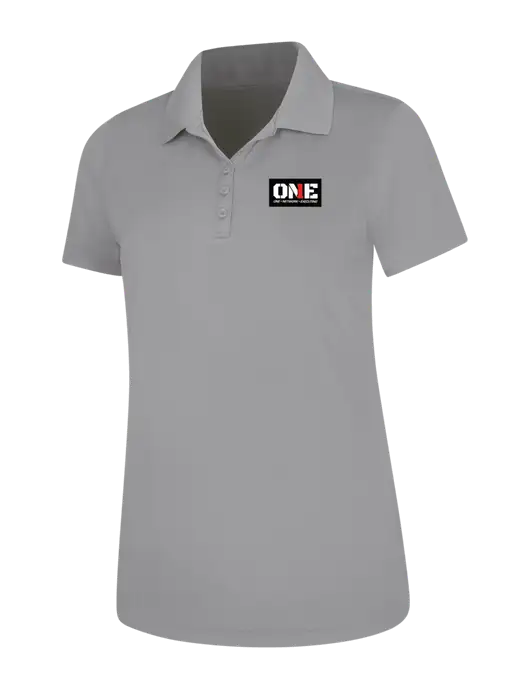 Light Grey Womens Dry Zone UV Mesh Polo w/ONE Logo