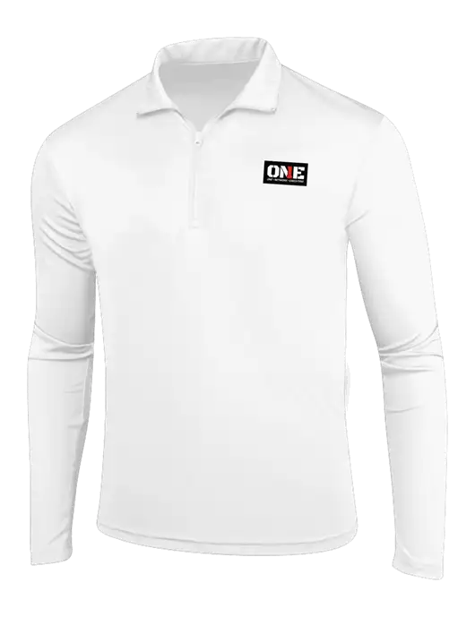 White PosiCharge Competitor 1/4 Zip Pullover w/ONE Logo