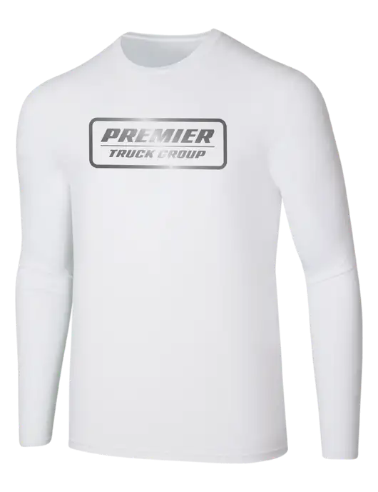 Seriously Soft White Long Sleeve T-Shirt w/Premier Truck Group Logo